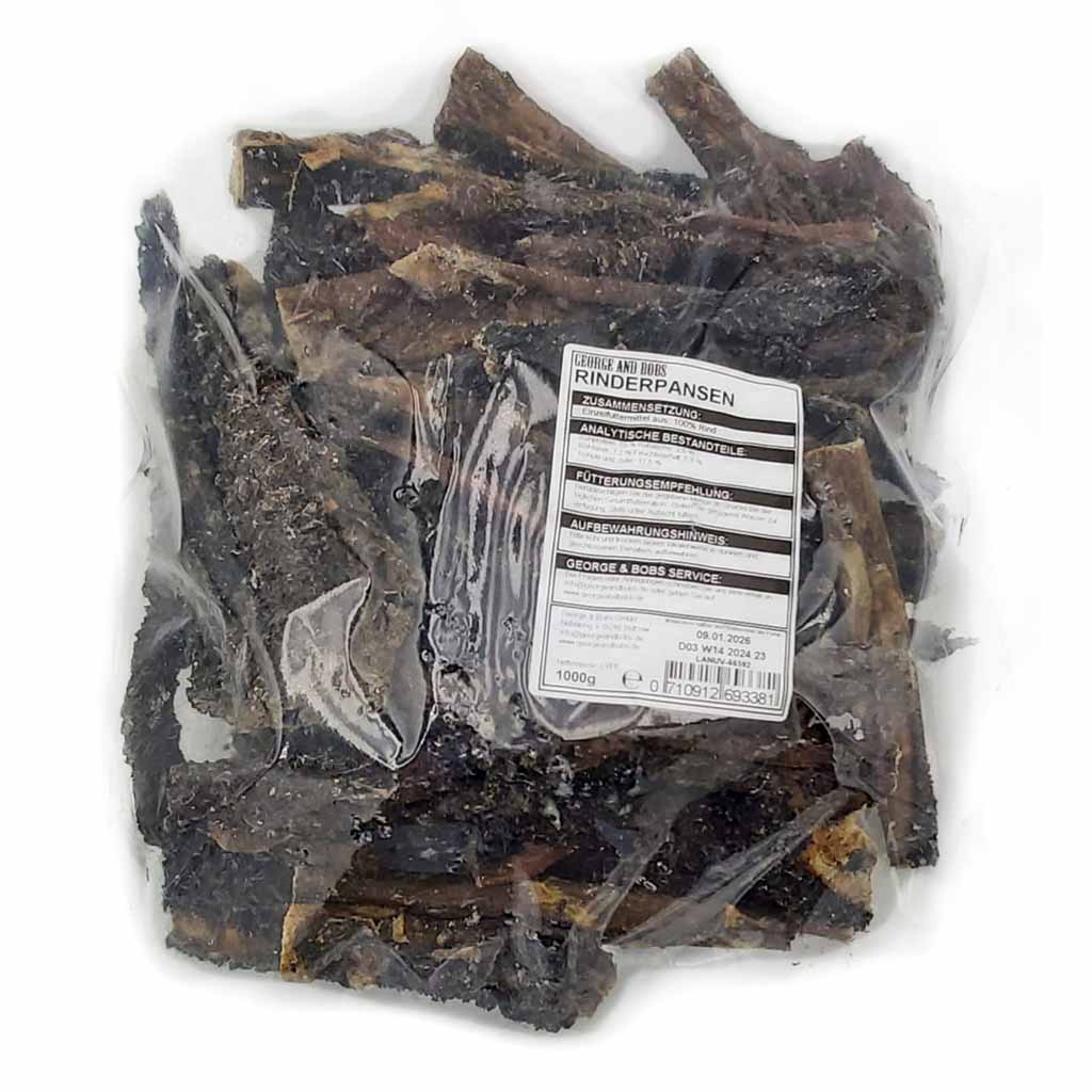 Hundesnack Rinder Pansen 1 kg MHD:9.1.26