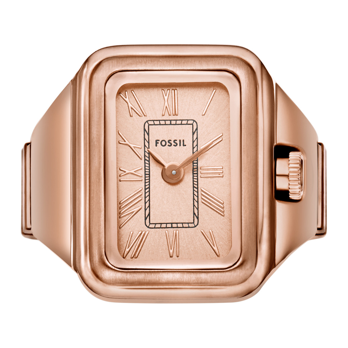 Montre FOSSIL watch ring femme bracelet acier inoxydable doré rose