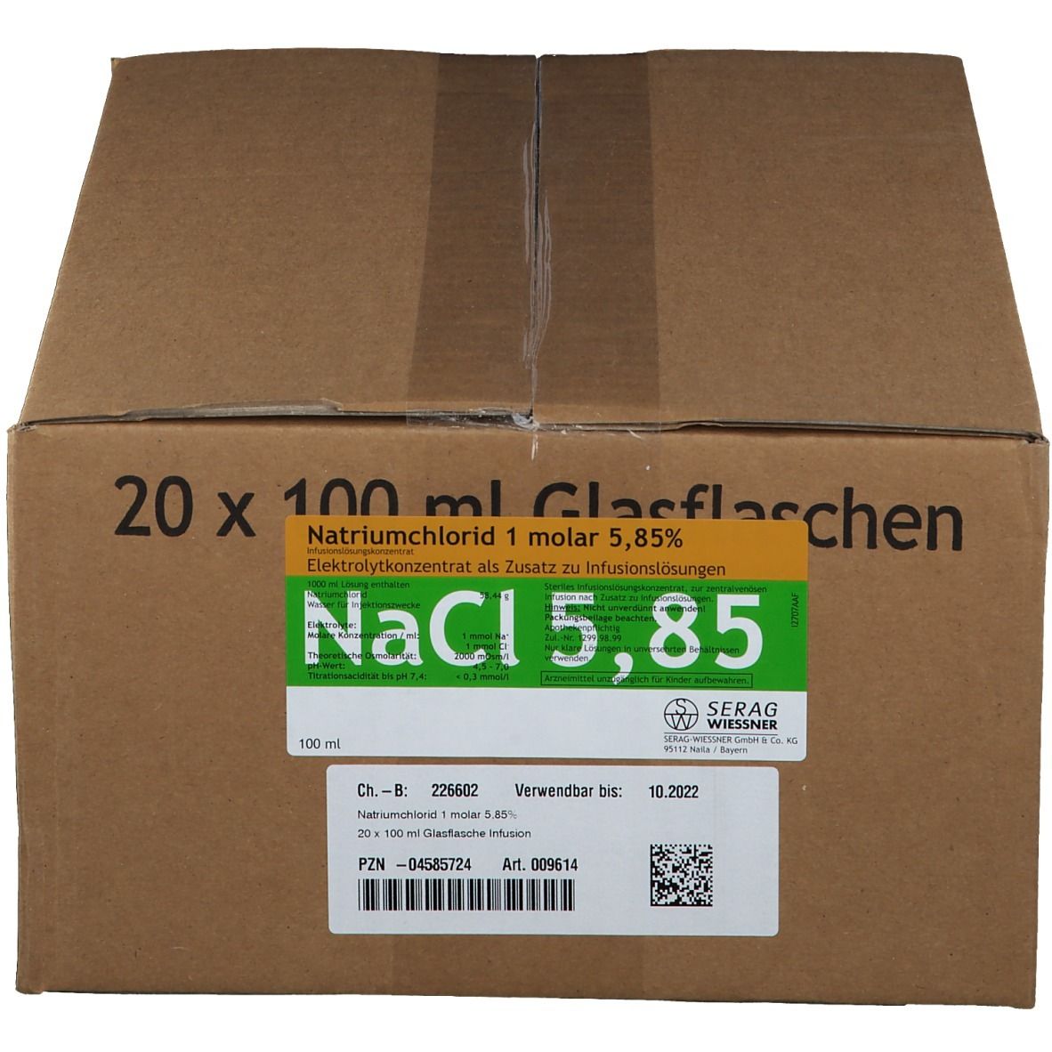 Natriumchlorid 1 molar 5,85 % Infusionslösungskonzentrat