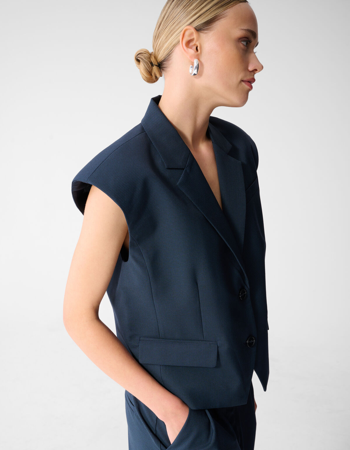 Ruiten Gilet Donkerblauw