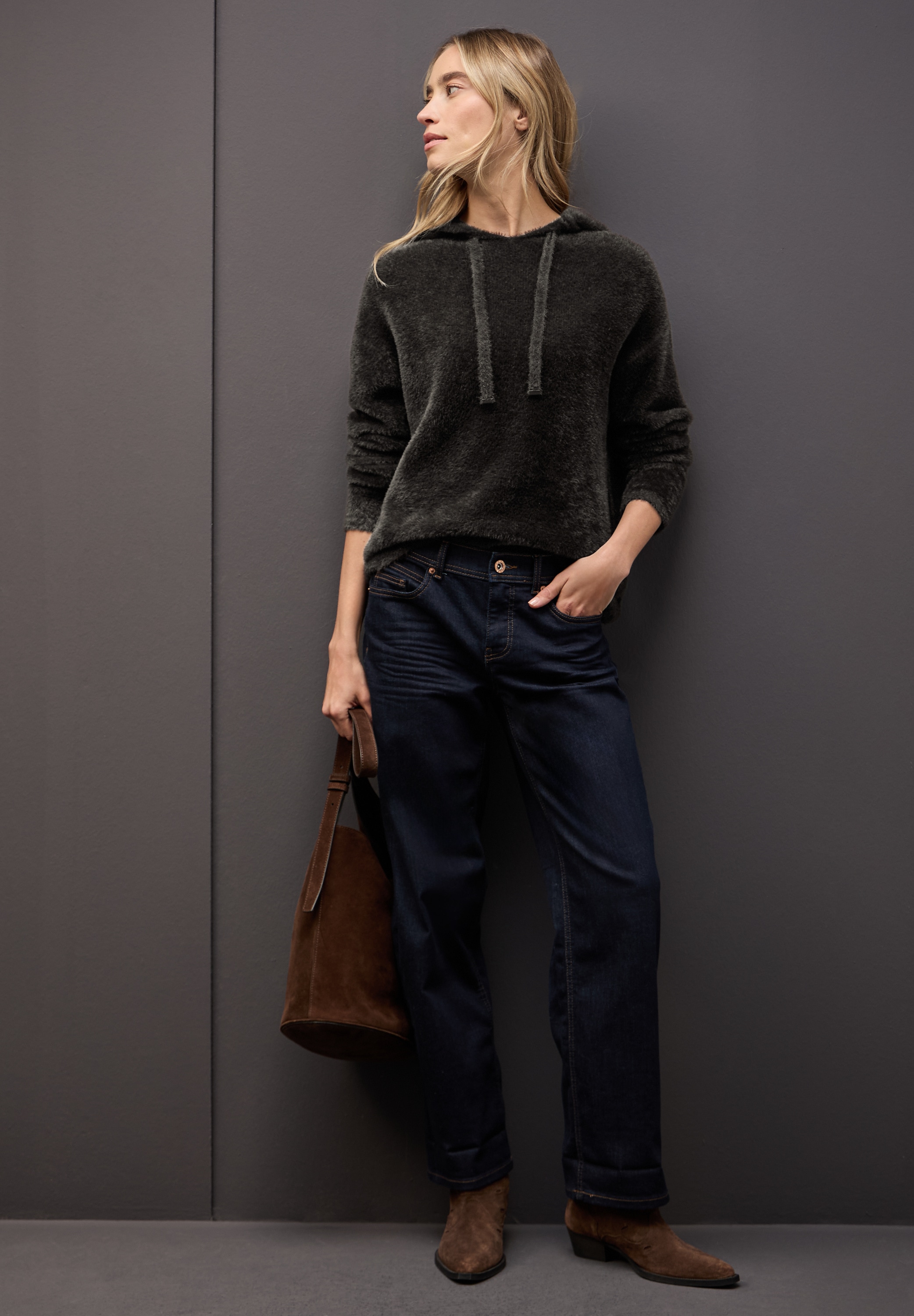 STREET ONE Kapuzenpullover , aus softer Federgarn-Qualität
