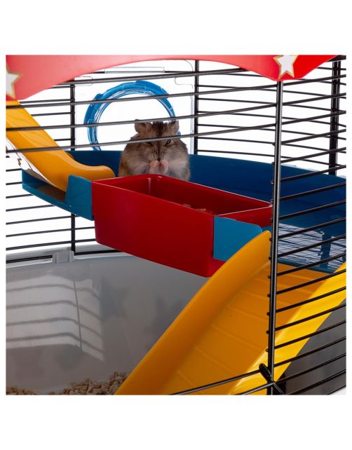 Ferplast Hamsterkooi Circus Fun - Dierenverblijf - 49.5x34x42.5 cm Wit Rood Zwart