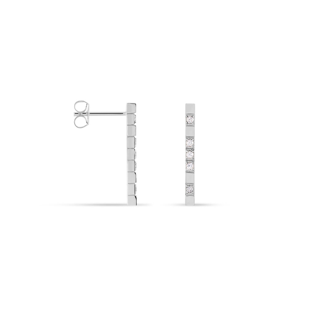 Boucles D'oreilles Pendantes Fimia Argent Blanc Oxyde De Zirconium