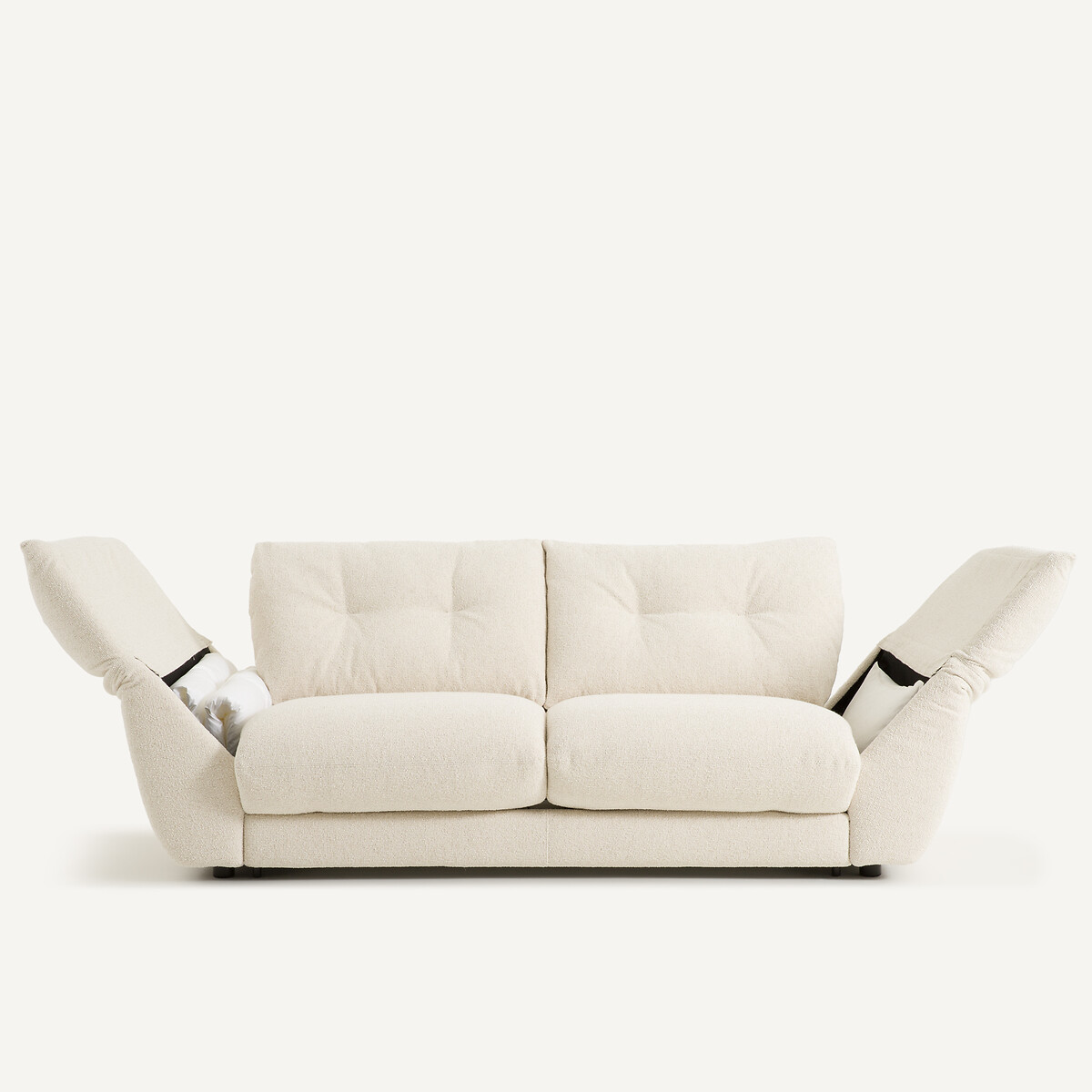 AM.PM<br>Sofá-cama de 3 lugares em tecido bouclé Edgar