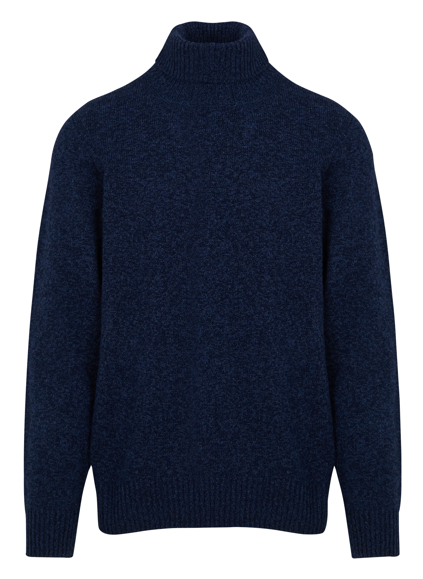 Pull col roulé droit en laine | Bleu