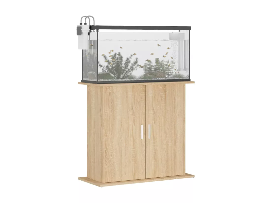 Support pour aquarium chêne sonoma 81x36x73cm bois d'ingénierie