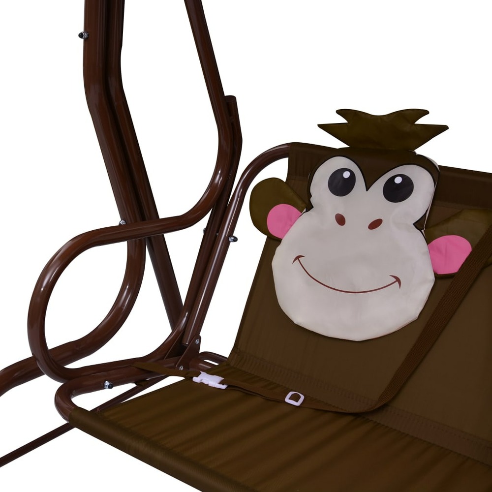 Balancelle pour enfants marron 115x75x110 cm tissu