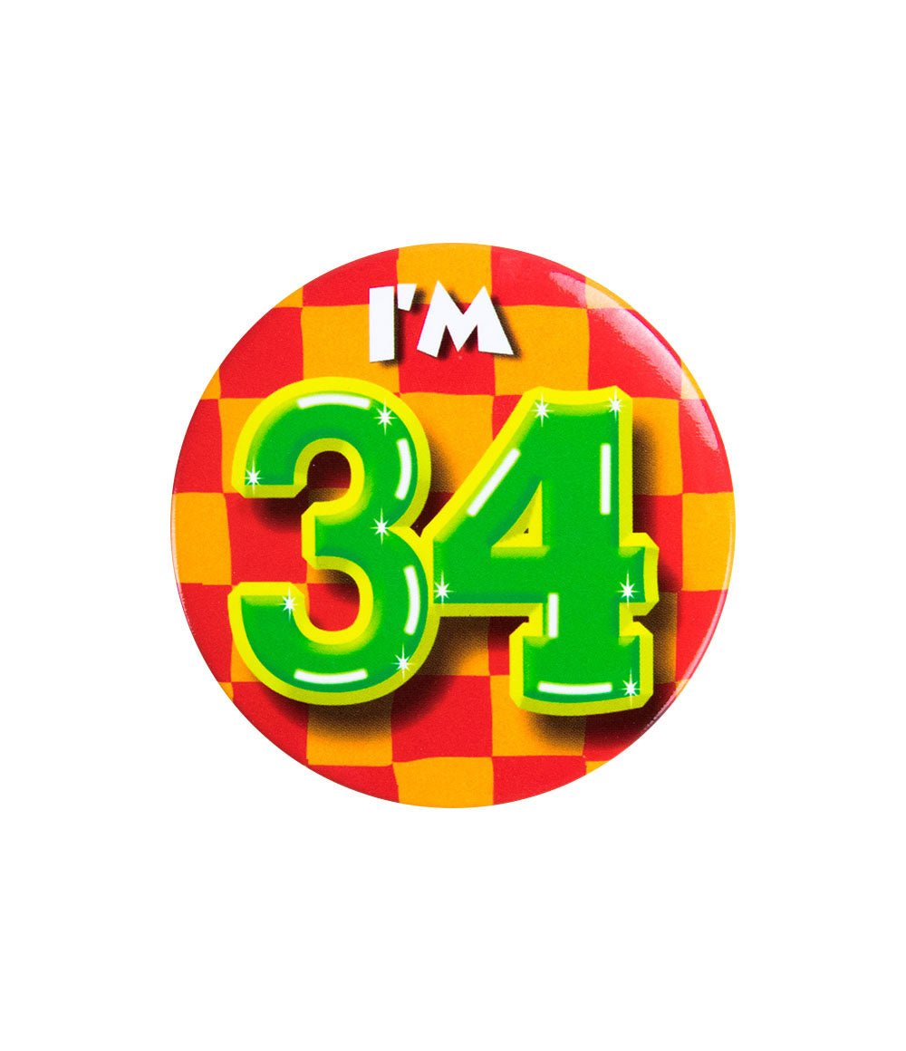 I'm 34 Button 34 Jaar 5,5cm
