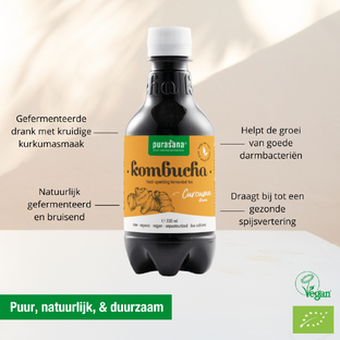Purasana Kombucha Fresh Sparkling Fermented Tea Curcuma Flavour 330ML