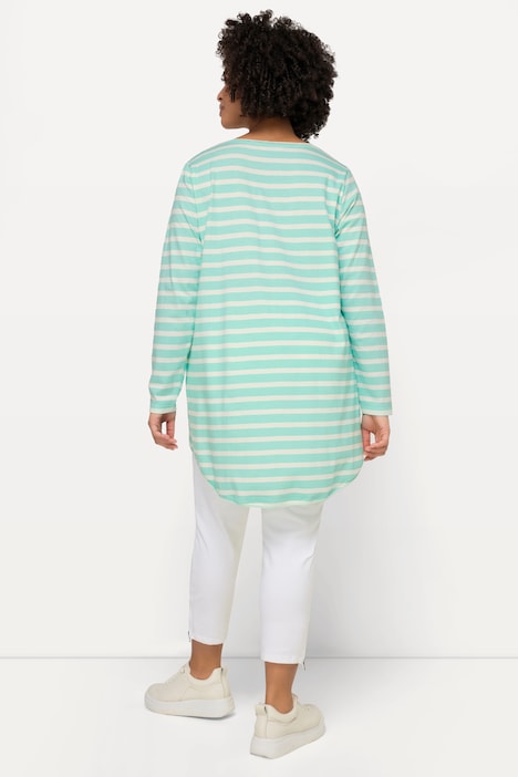 Longshirt, geringelt, LOVE Druck Langarm