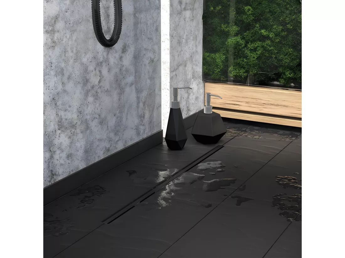 Caniveau de douche SLIM, couleur: noir, longueur:70 cm
