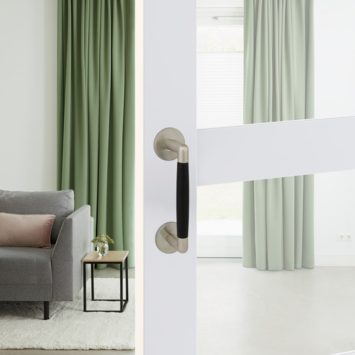 Gamma deurgreep enkel rond rozet RVS look messing