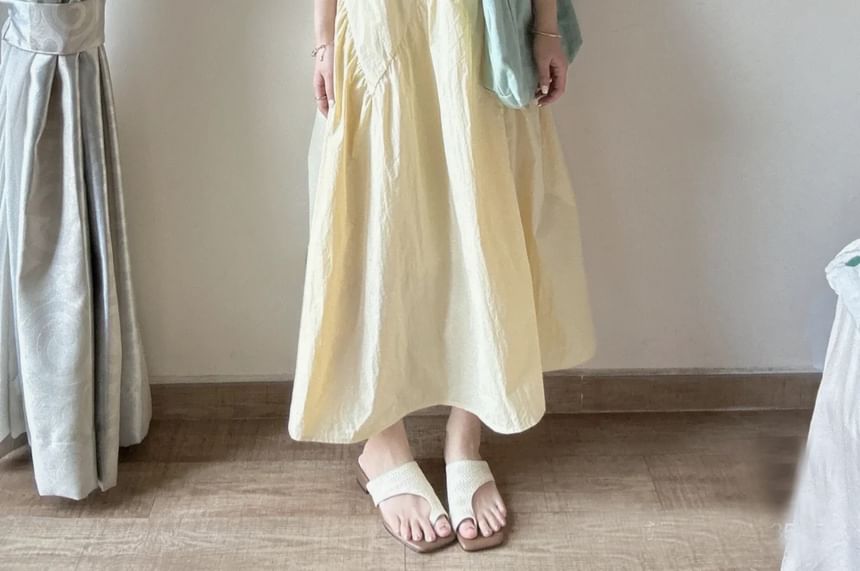 Lady Jean - Mouwloze effen maxi-zonnejurk