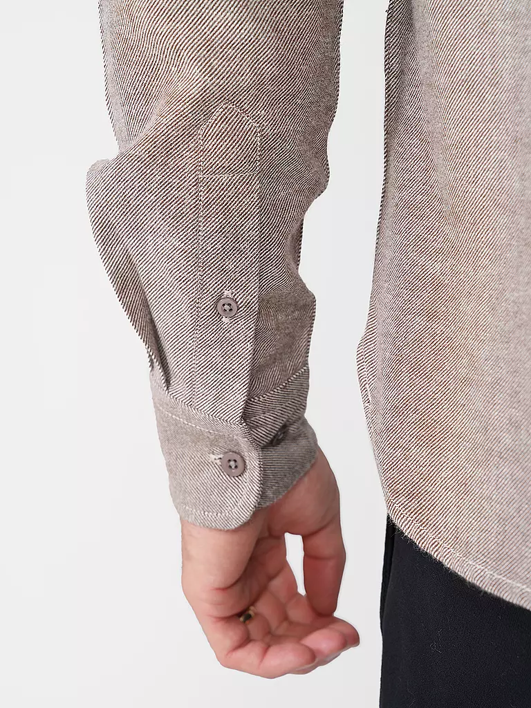 KNOWLEDGE COTTON APPAREL Flanellhemd Slim Fit hellgrau