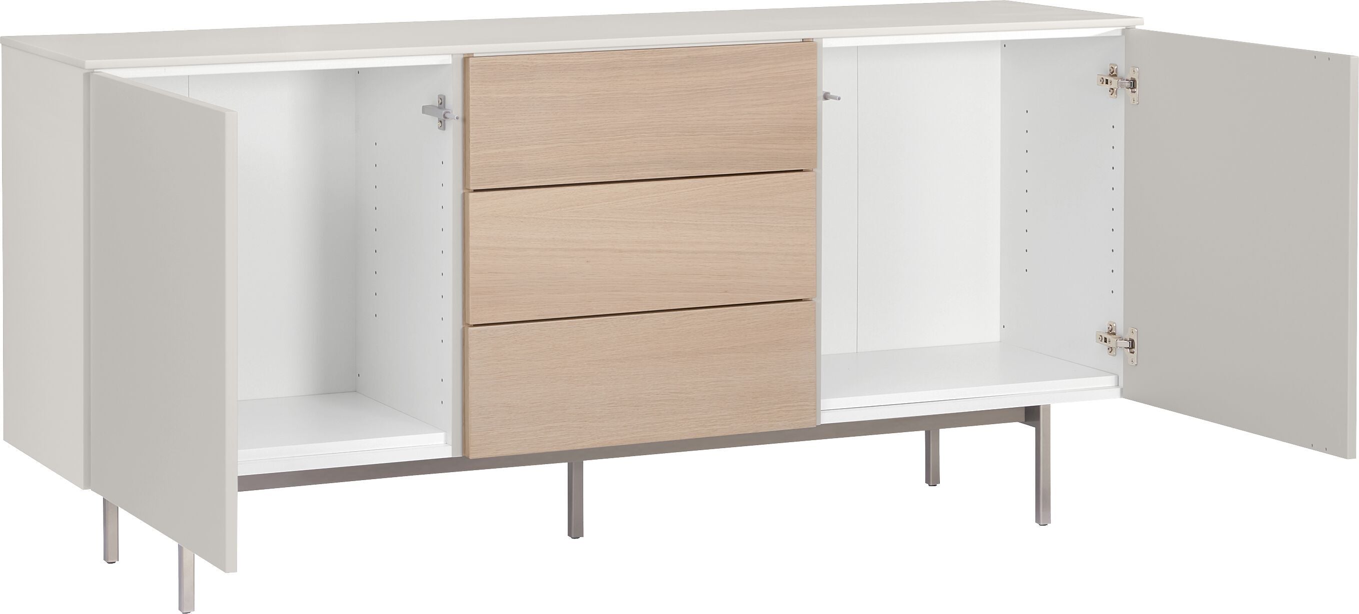 TILL Sideboard - Eiche / Taupe / B: 168.0 cm x T: 41.0 cm x H: 77.0 cm