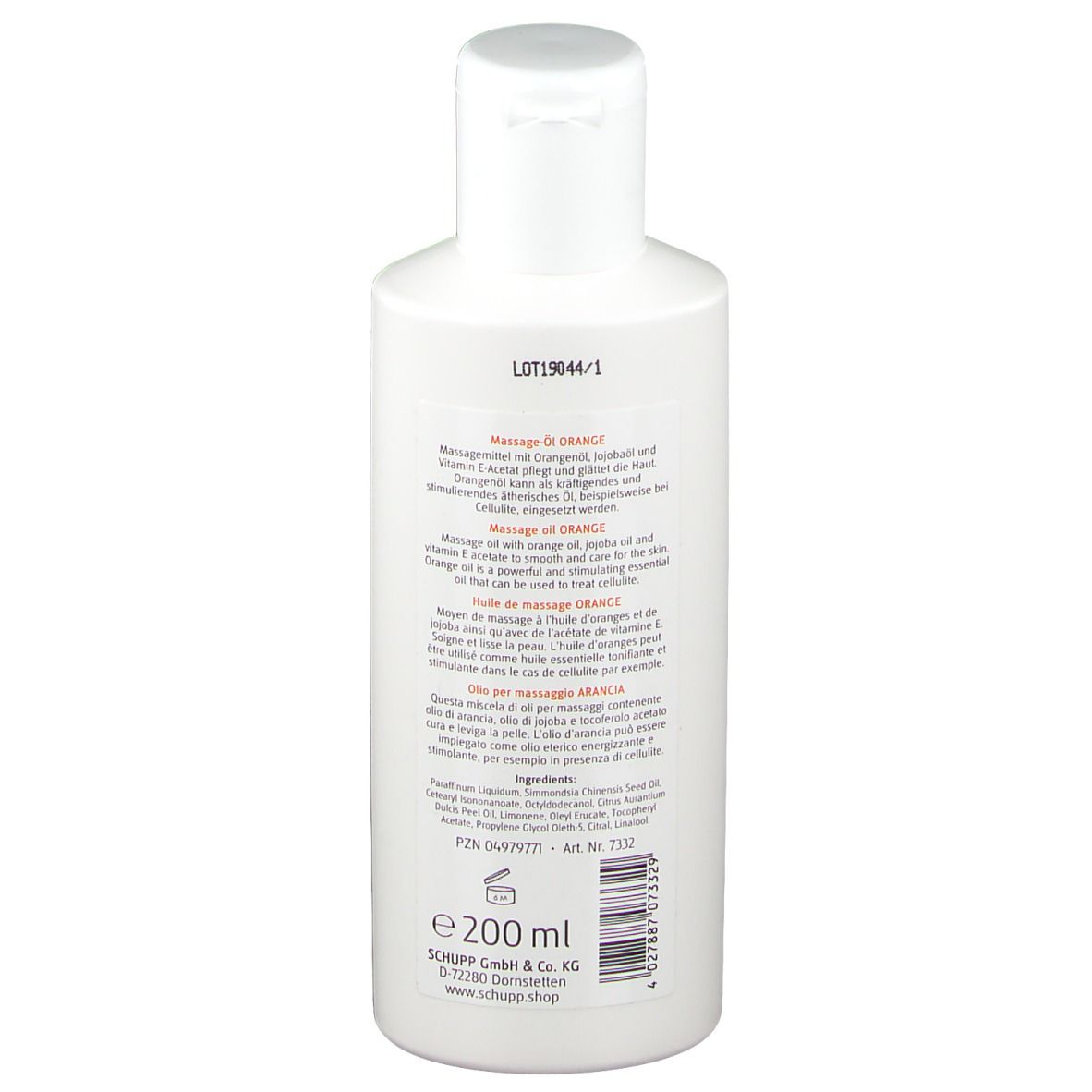 SCHUPP Massageöl Orange