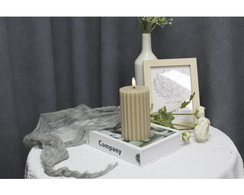LED waxkaars Lafiora H 15 cm goud incl. 3D vlam