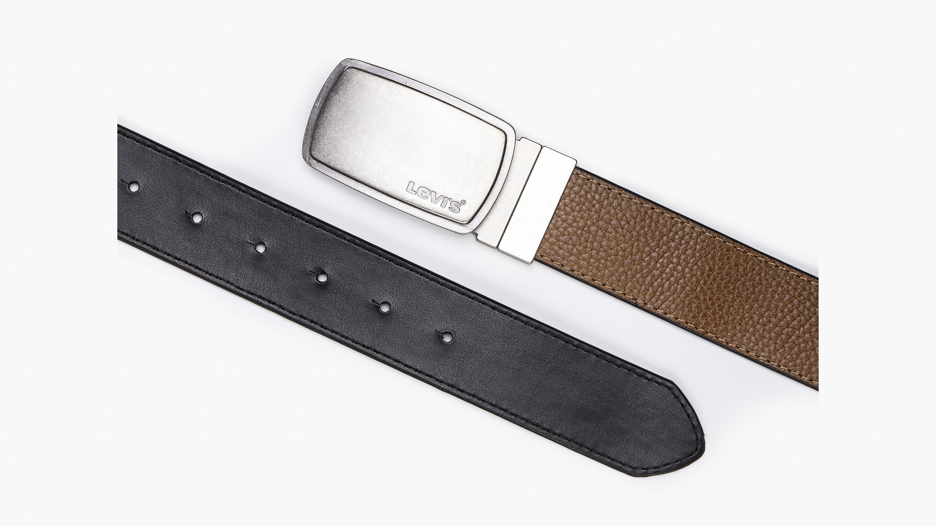 Plaque Reversible Belt - Tan - Beige