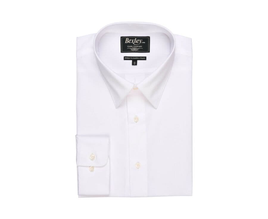 Chemise blanche en coton double fil - ALBERT CLASSIC