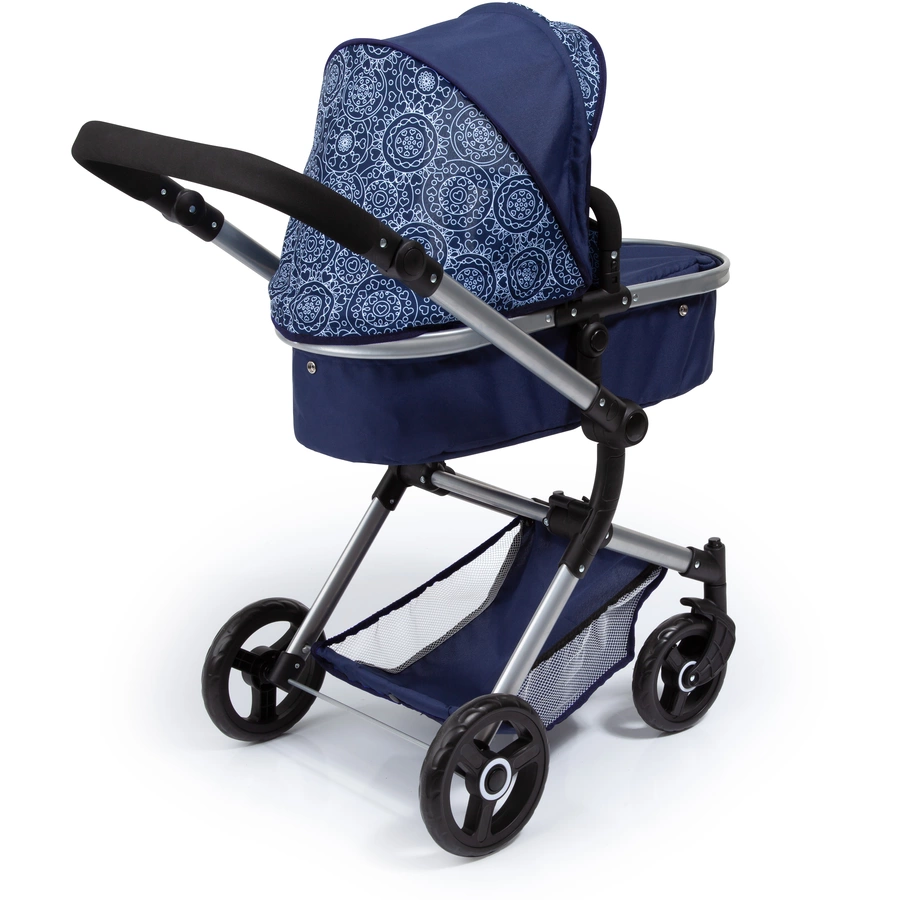 bayer Design Kombi-Puppenwagen Neo Vario blau, mit Muster