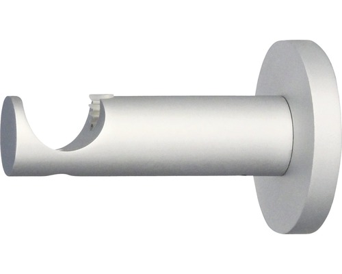 Enkelsporige wandbeugel voor Rivoli, aluminium-zilver, Ø 20 mm, 6,5 cm lang