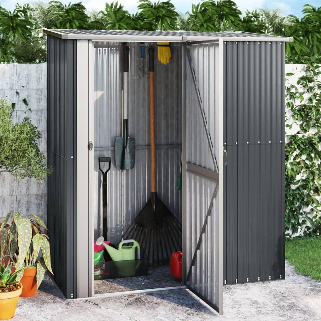 vidaXL Geräteschuppen Gerätehaus Gartenhaus Garten Werkzeug Schuppen Lagerschuppen Geräteschrank Anthrazit 180,5x97x209,5cm Verzinkter Stahl