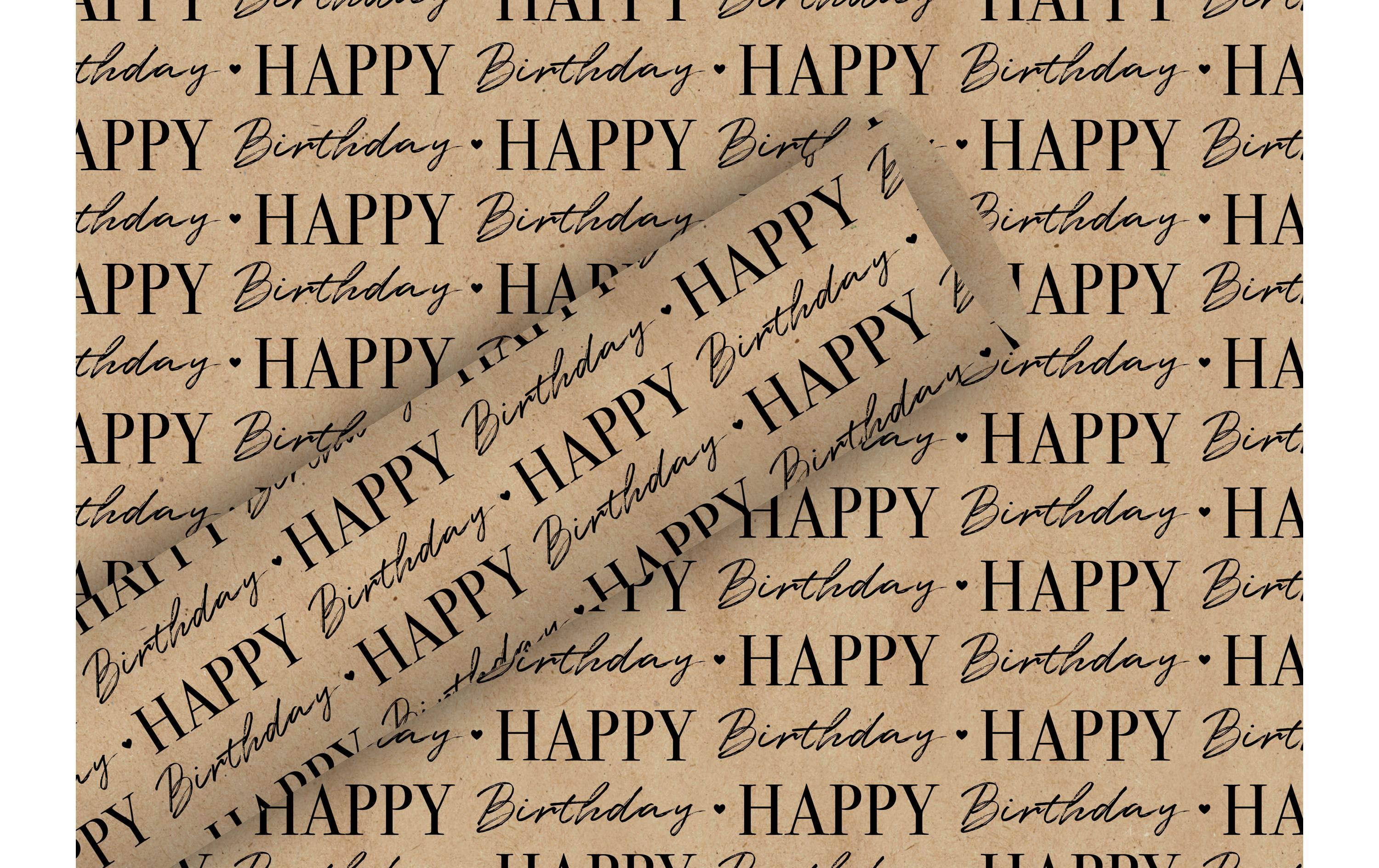Geschenkpapier By Nature Graphic Birthday 2 m x 70 cmPapierrolle zum Einpacken von Geschenken