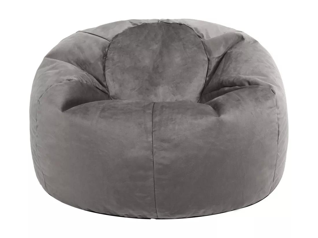 Pouf classique velours gris anthracite - AURORA