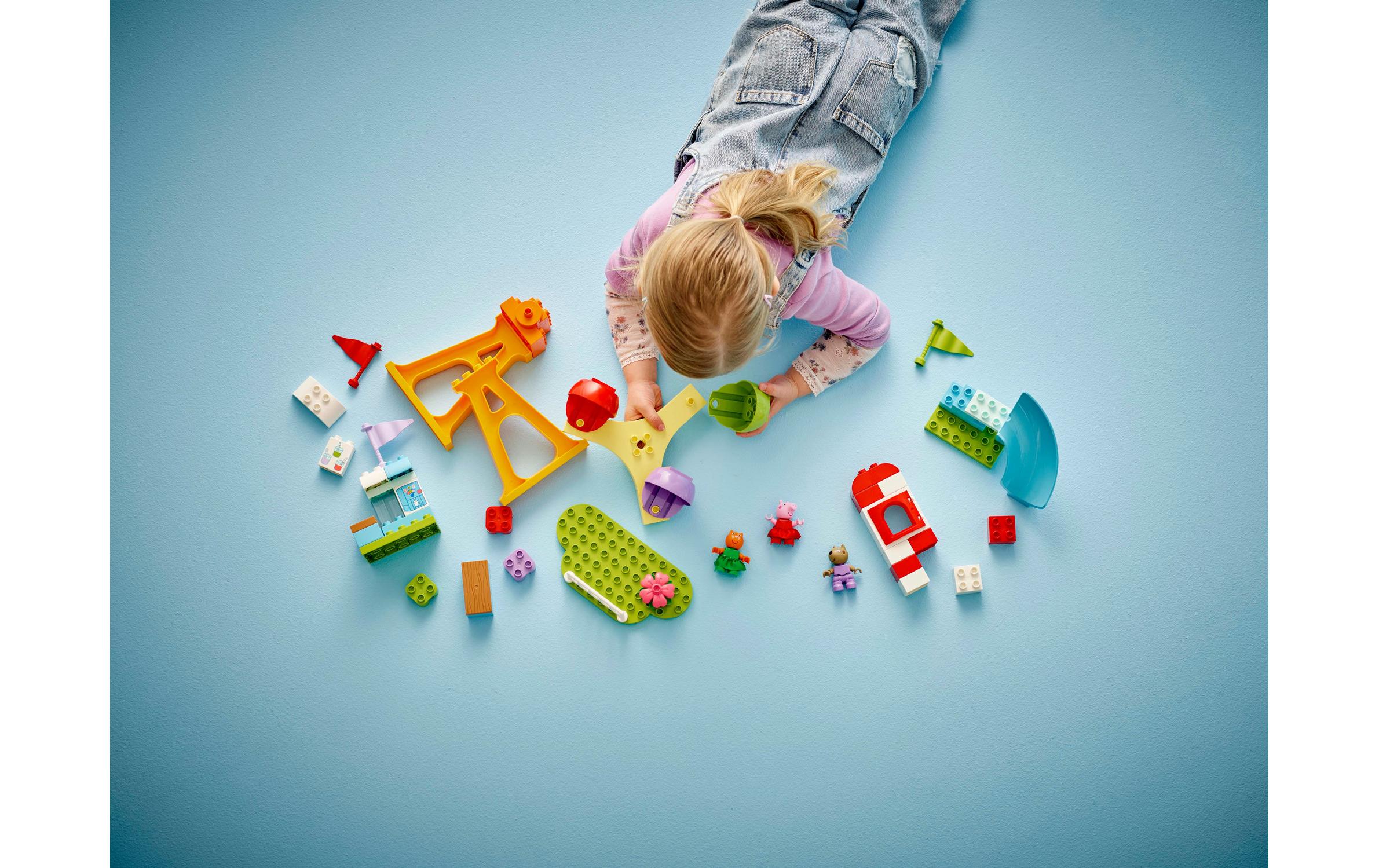 DUPLO® Jahrmarkt 10453Peppa Wutz Spielzeug mit Rutsche und Riesenrad
