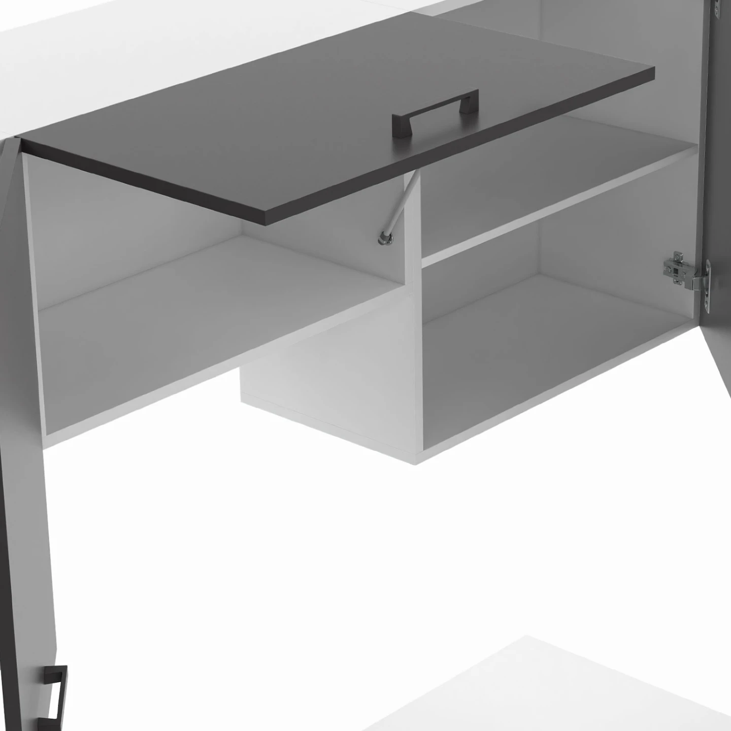 Cuisine complète 240 cm SUBTIL avec plan de travail 7 éléments blanc et gris