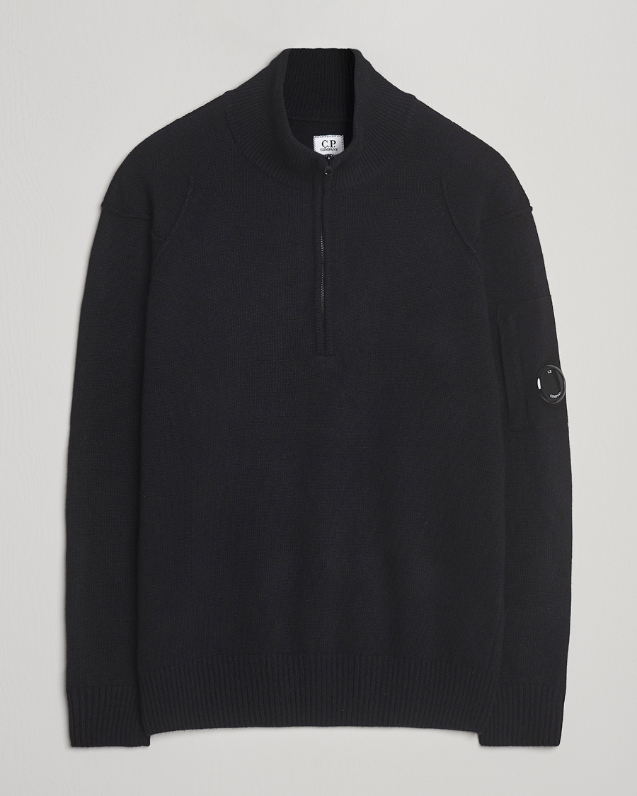 C.P. Company Knitted Lambswool Half-Zip Black