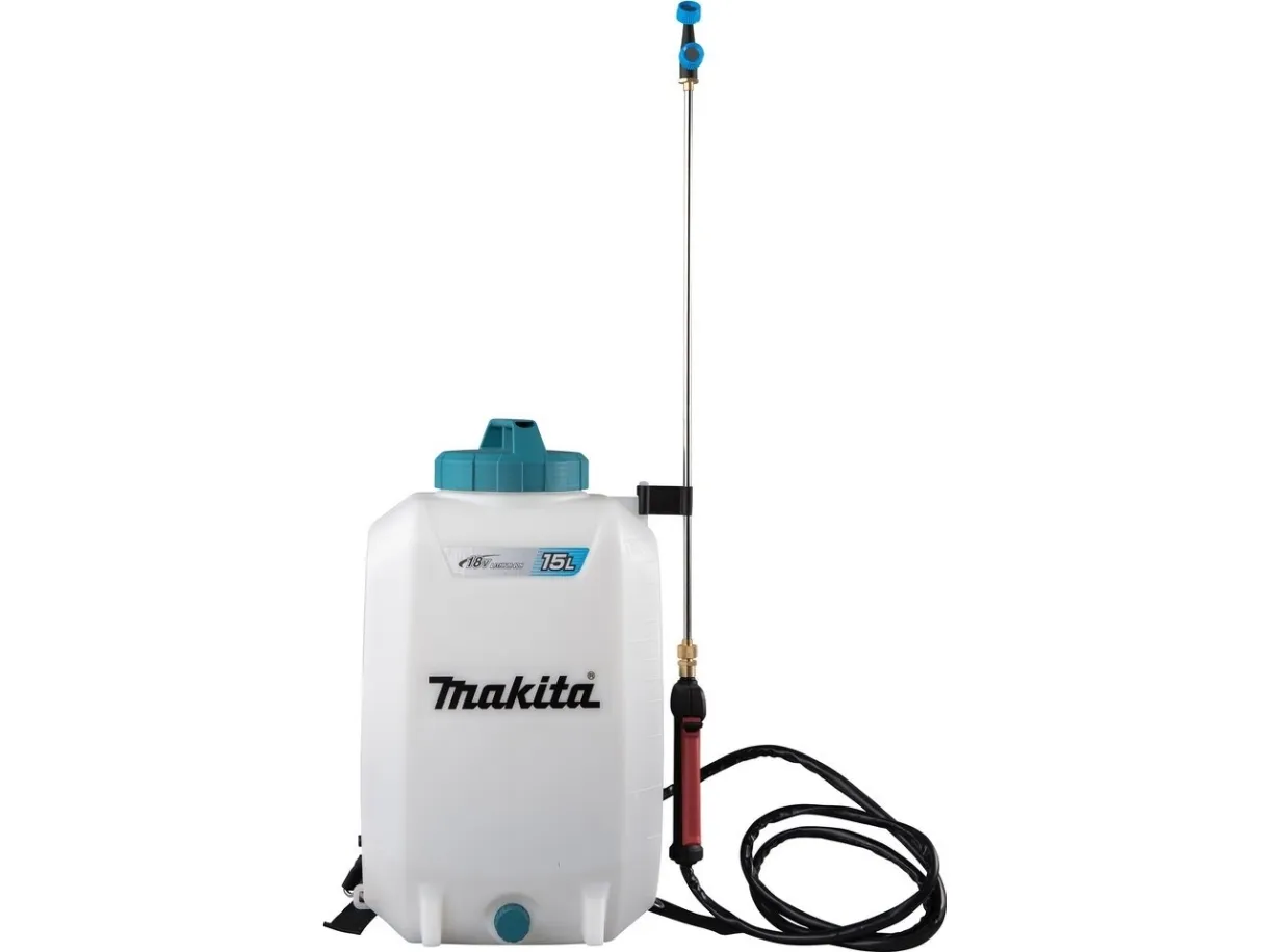 Makita DUS158Z, Rygsæk havesprøjte, 15 L, Blå, Hvid, 5 bar, Udendørs, 325 mm