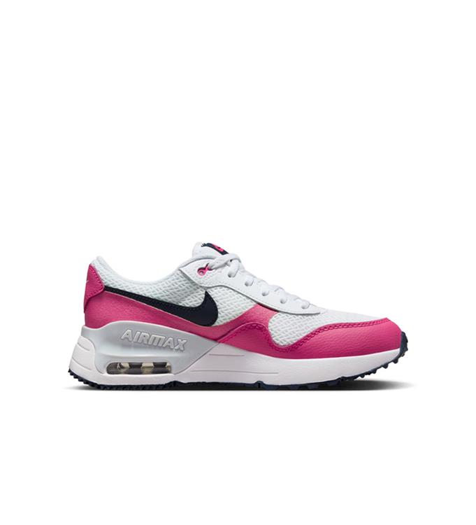 NIKE AIR MAX SYSTM BIG KIDS S WHITE-OBSIDIAN-FIERCE-PINK-PUR