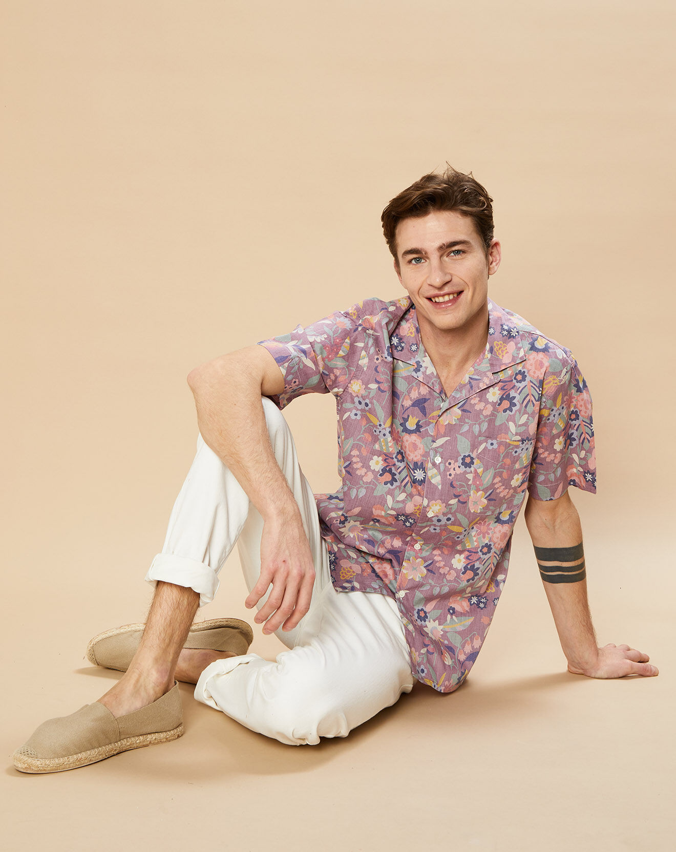 Hartford Chemise Slim Slam reverse floral