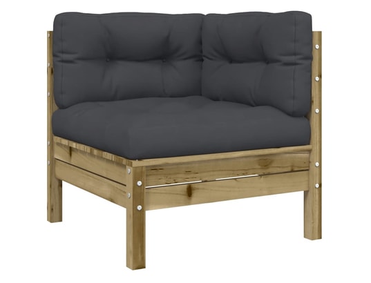 VIDAXL - Canapé d'angle de jardin avec coussins 2 pcs bois pin imprég...