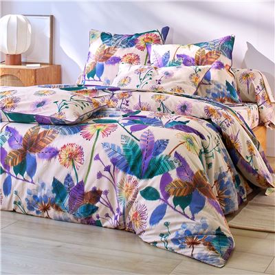 Linge de lit fleurs multicolores