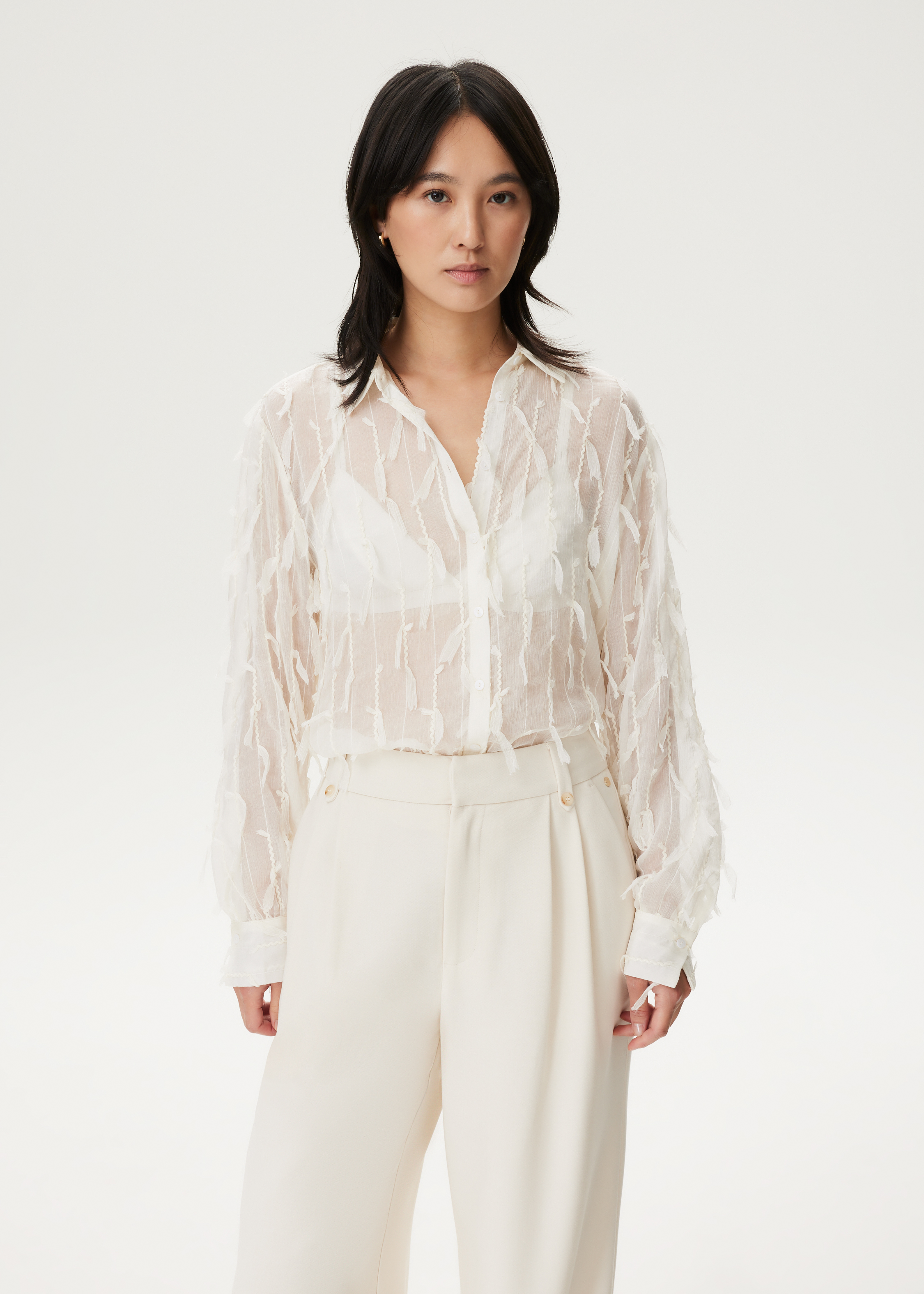 Blouse met all-over franjes