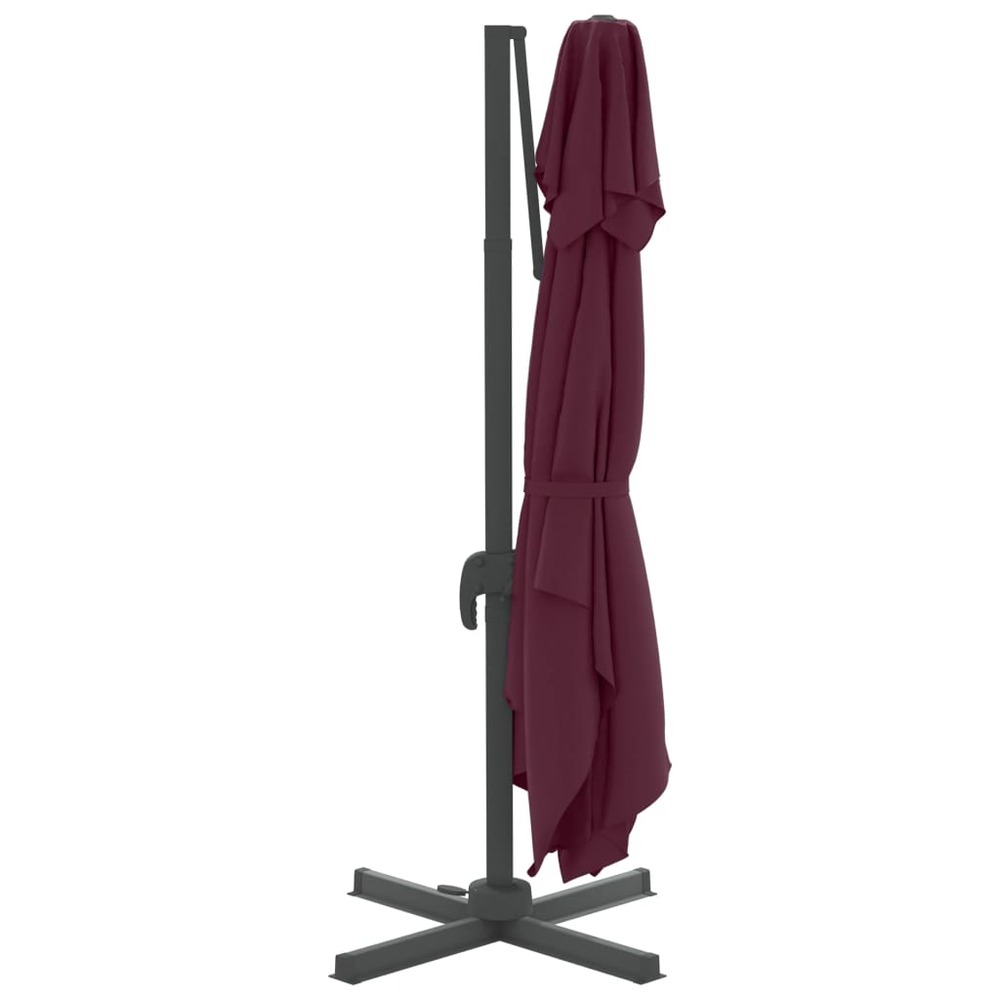 Parasol meuble de jardin cantilever à double toit 300 x 300 cm bordeaux rouge