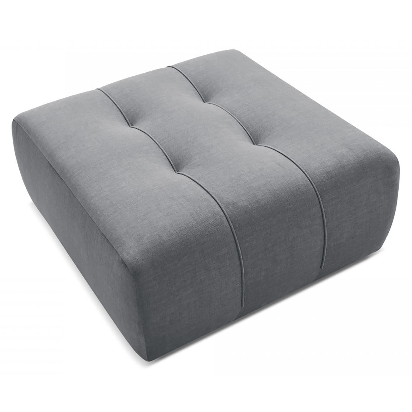 Bobochic Pouf en Velours Arsène gris foncé - 100x100x45 cm