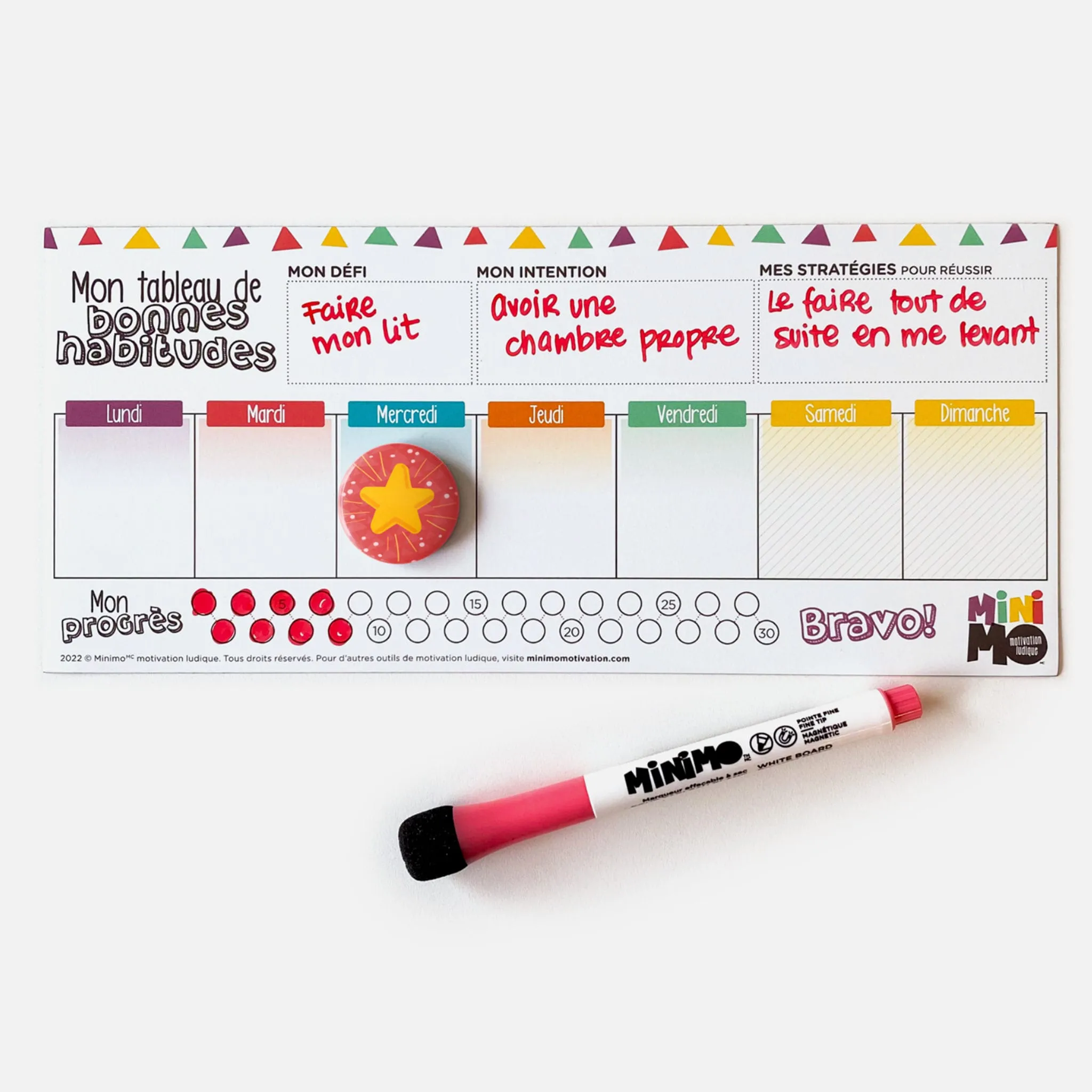 Minimo Tableau de Bonnes Habitudes + 1 Aimant