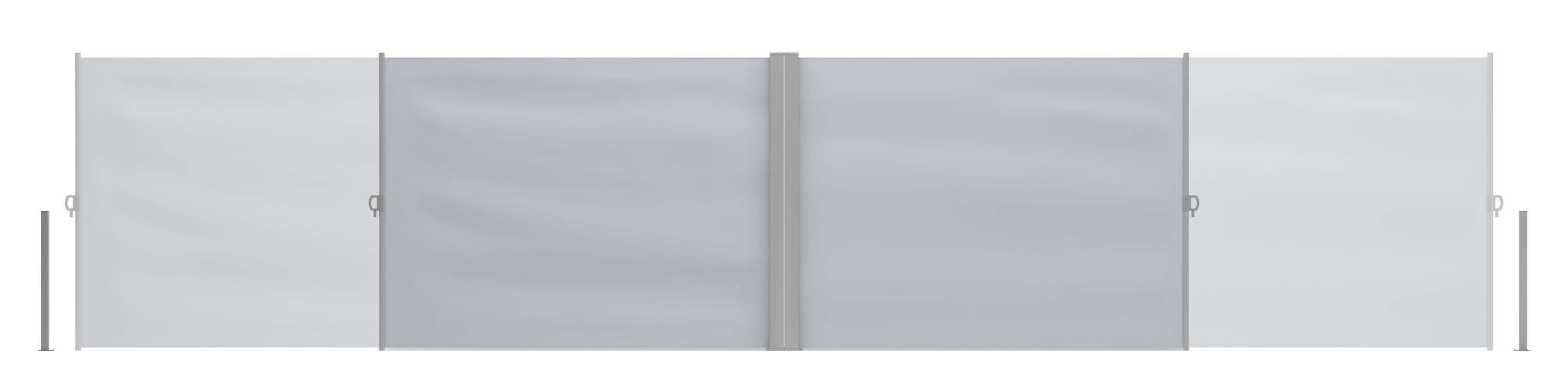 Doppelseitenmarkise VIA 160 x 800 cm grau
