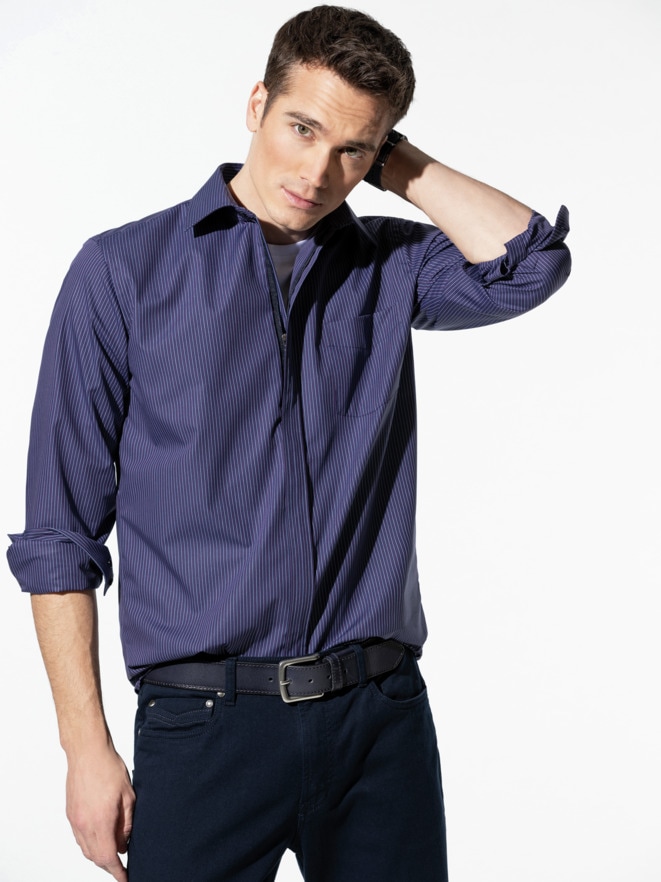 Extraglatt-Hemd Zip & Go