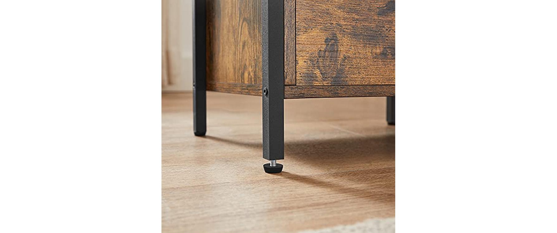 Nachttisch mit 2 Schubladen 38 x 28 x 60 cm, Braun/SchwarzNachtkästchen