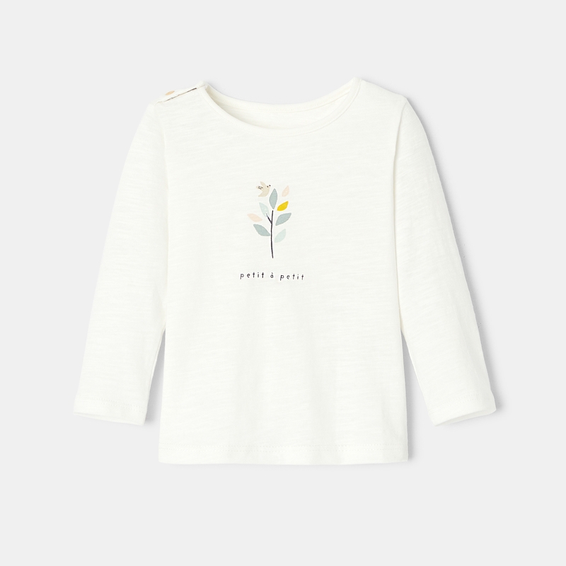 T-shirt manches longues motif blanc naissance Absorba