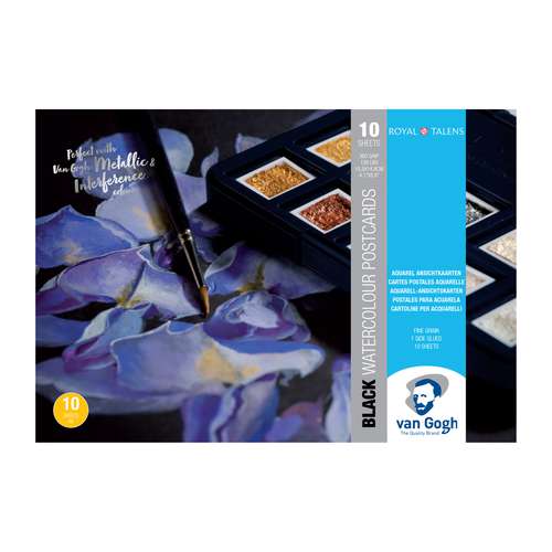 Van Gogh BLACK Aquarell-Postkartenblock