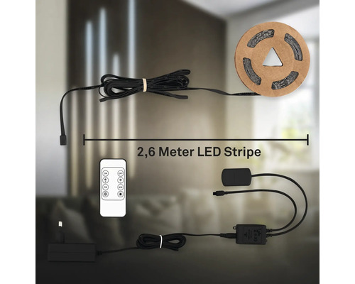 Pimp je Panel LED Strip Starter Set CCT 500 lm 3000 K verstelbaar wit 2,6 m 230V geschikt voor akoestische panelen