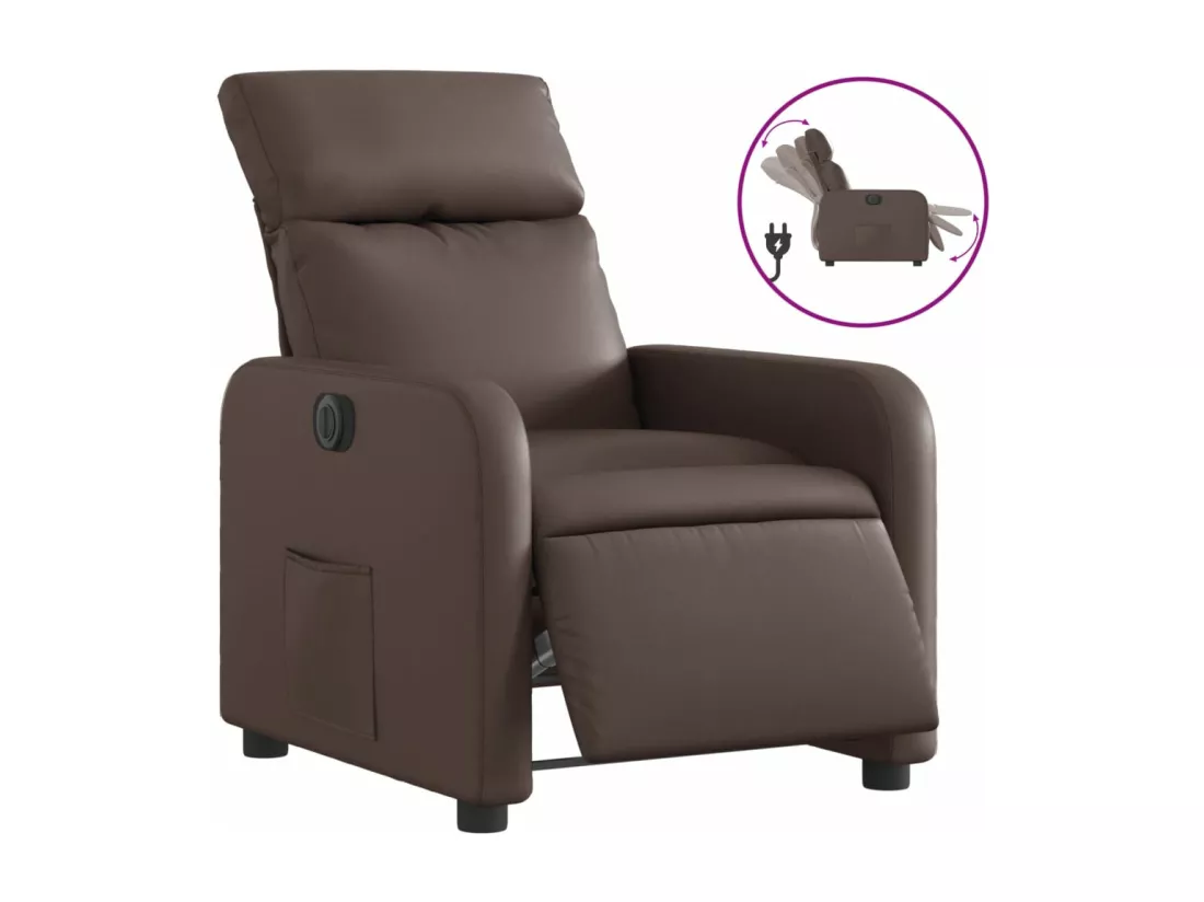 Fauteuil inclinable électrique Marron Similicuir