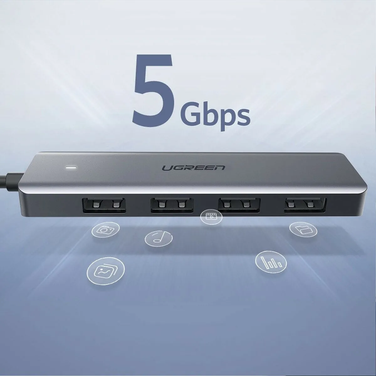 Ugreen Hub USB-C - 4 Ports USB 3.0 - Gris