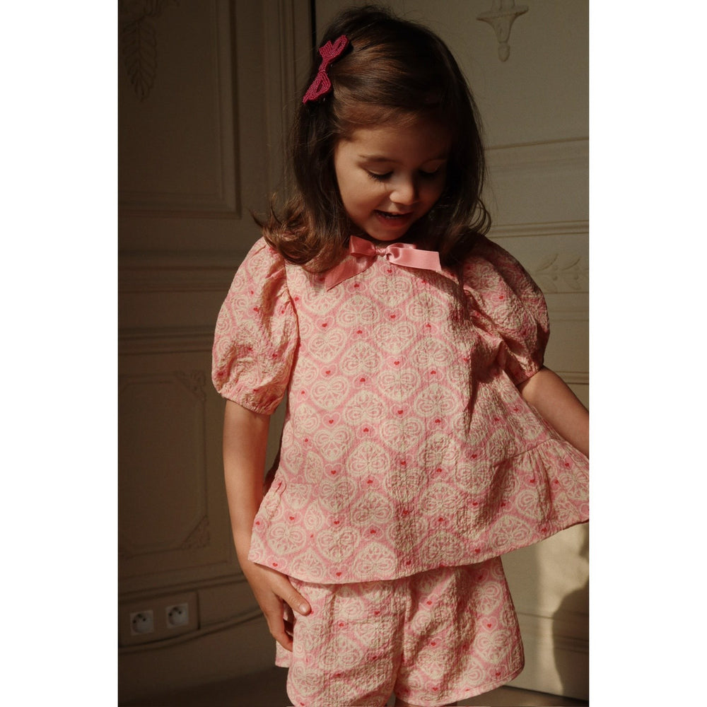 Køb Konges Sløjd Lacy Pink Ava Ss Bluse GOTS