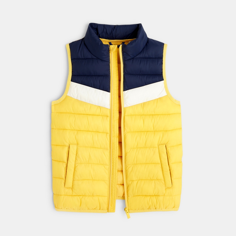 Doudoune sans manches colorblock jaune garçon